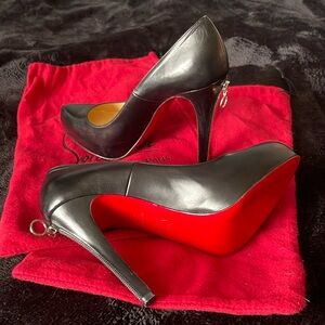 Rare! Christian Louboutin Roland zip zipper detail heels 39